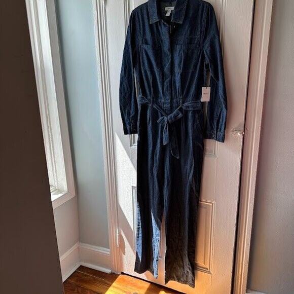 Forever 21 Overall Jumpsuit Womens Small Blue Denim Pockets Western Jeans NWT - Picture 1 of 11